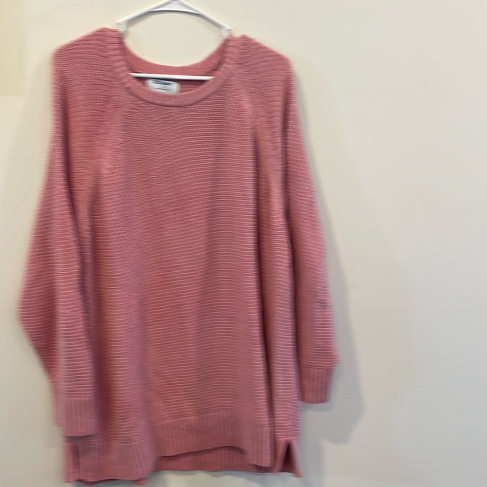 Old Navy loose textured tunic sweater rose gold XL